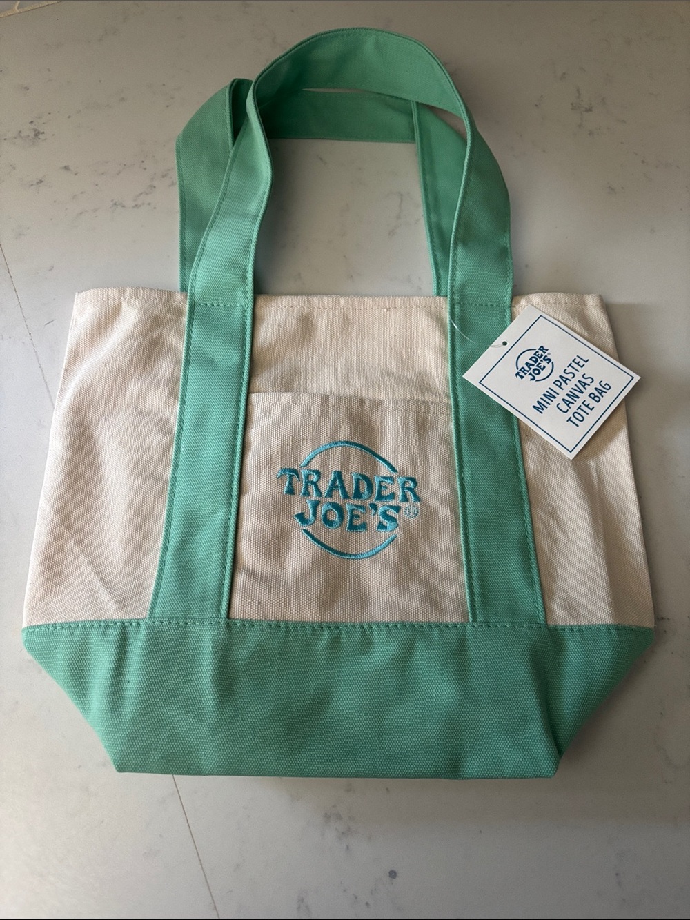 Trader Joe’s Mint Green Canvas Tote Bag